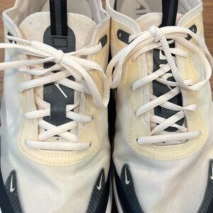 Nike White and Cream Lace-Up Athletic Sneakers